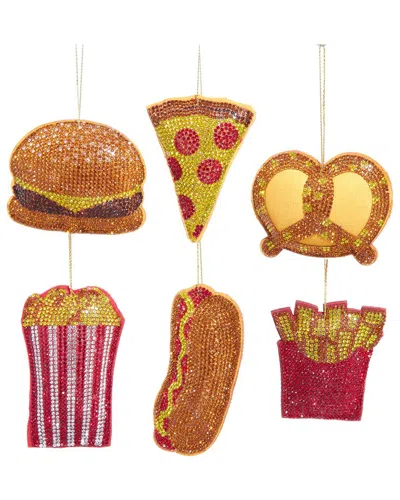 Kurt Adler Set Of 6 Bedazzled Food Ornaments In Multi
