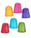 Kurt Adler Set Of 6 Glittered Gum Drop Ornaments In Multi