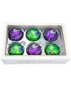 Kurt Adler Set Of 6 Peacock Ball Ornaments