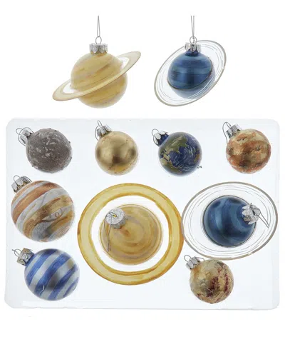 Kurt Adler Set Of 9 50-70mm Noble Gems Planet Solar System Ornaments In Multicolor