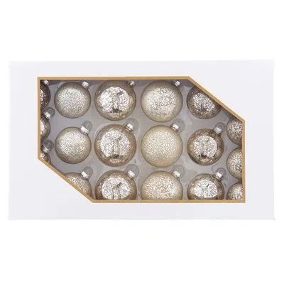 Kurt Adler Shiny And Matter Platinum Mercury Glass Ball Ornament