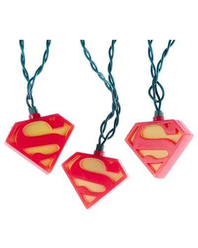 Kurt Adler Superman Light Set In Red