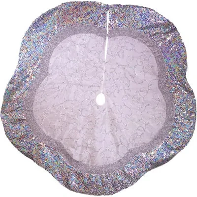 Kurt Adler Tree Skirt In Silver