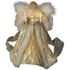 Kurt Adler Ul 10-light 10" Ivory Color And Gold-tone Angel Tree Topper In Multi