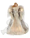 Kurt Adler Ul 10-light 14in Silver & Gray Angel Treetop In Silver