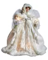 Kurt Adler Ul 10-light 14in White Angel Tree Topper In White