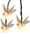 Kurt Adler Ul 10-light Glitter Dove Light Set In White