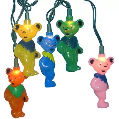 Kurt Adler Ul 10-light Grateful Dead Bears Light Set In Multi