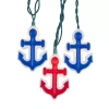Kurt Adler Ul 10-light Red And Blue Anchor Light Set In Multi