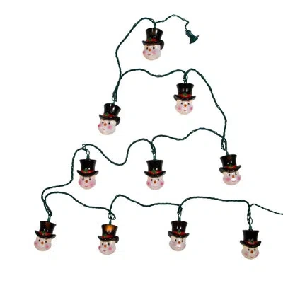 Kurt Adler Ul 10 Light Snowman Head String Lights