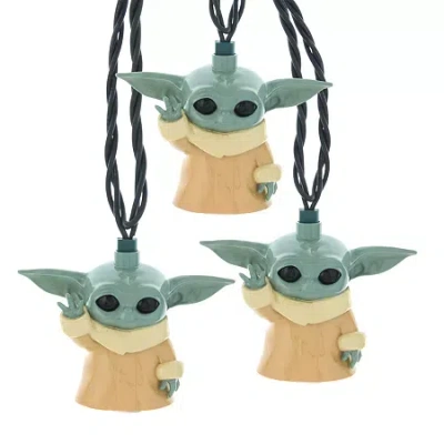 Kurt Adler Ul 10-light Star Wars The Child Light Set In Green