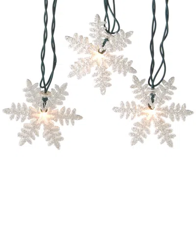 KURT ADLER KURT ADLER UL 10-LIGHT WHITE SNOWFLAKE PARTY LIGHT SET