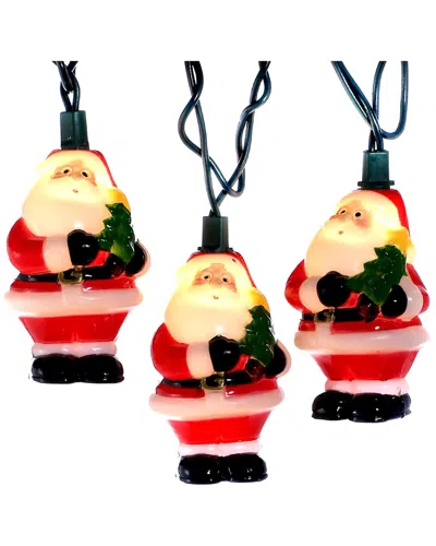 Kurt Adler Ul 10-light 3-inch Santa With Tree Light Set In Multi