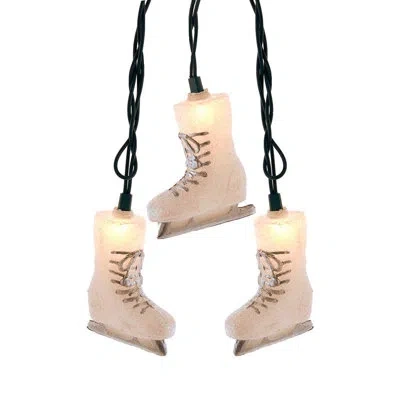 Kurt Adler Ul 10-light Ice Skate Boots Light Set In White