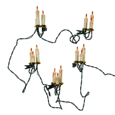 Kurt Adler Ul 15-light White Triple Candle Extended String Lights In Multi