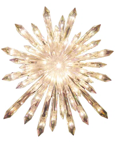 Kurt Adler Ul 30-light Crystal Snowflake Treetop In Pink
