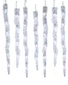 Kurt Adler Ul 60-light Dual Color Pure White/warm White Led 12pc Icicle String Light Set In Silver
