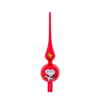 Kurt Adler Un-lit Peanuts© Glass Snoopy Finial Treetop, 12in In Multi