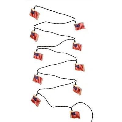 Kurt Adler Usa Flag 10 Light String Lights
