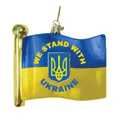 Kurt Adler We Stand With Ukraine Flag Hanging Figurine Ornament