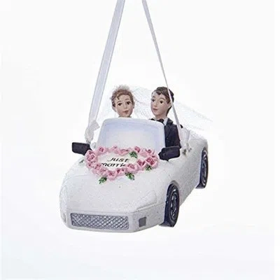 Kurt Adler Wedding Couple In A Car Hanging Figurine Ornament