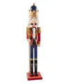 Kurt Adler 36-inch Wooden Red And Blue King Nutcracker In Multicolored