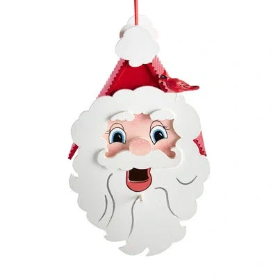 Kurt Adler Wooden Santa Head Birdhouse Hanging Figurine Ornament