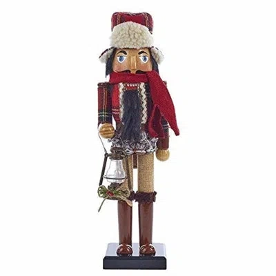 Kurt Adler Wooden Woodsman Nutcracker In Brown;red