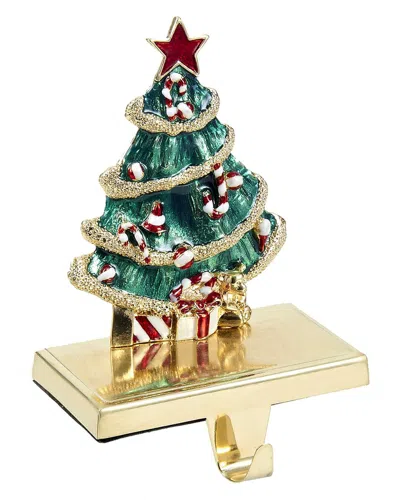 Kurt Adler Zinc Christmas Tree Stocking Holder In Multi