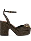 Kurt Geiger 105mm Crystal-embellished Platform Sandals In Gold