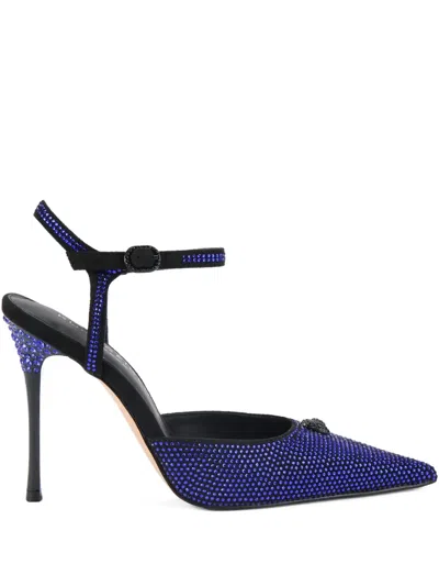 KURT GEIGER 105MM EAGLE CRYSTAL-EMBELLISHED ANKLE-STRAP SANDALS