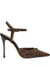 Kurt Geiger 105mm Eagle-head Leopard-print Pumps In Brown