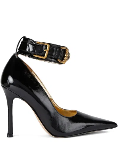 Kurt Geiger Leather Mansion Ankle Strap Pumps 105 In Black