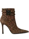 Kurt Geiger 110mm Mansion Leopard Straps Ankle Boots In Brown