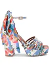 Kurt Geiger 115mm Pierra Ankle-tie Platform Sandals In Rot