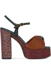 Kurt Geiger 125mm Kensington Embellished Platform Sandals In Animal Print