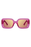 Kurt Geiger 51mm Rectangle Sunglasses In Crystal Fuchsia/ Pink Flash