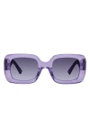 Kurt Geiger 51mm Rectangle Sunglasses In Crystal Lilac/ Smoke Gradient