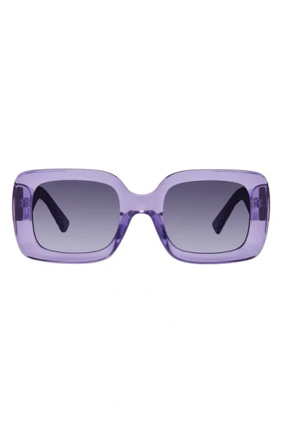 Kurt Geiger 51mm Rectangle Sunglasses In Crystal Lilac/ Smoke Gradient