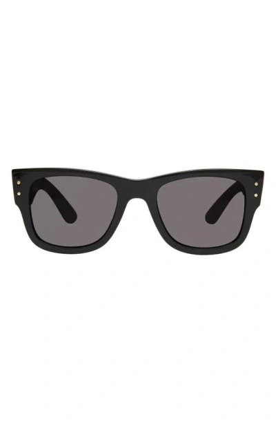 Kurt Geiger 52mm Square Sunglasses In Black/ Solid Smoke