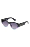Kurt Geiger 54mm Cat Eye Sunglasses In Crystal Purple Navy/ Purple