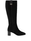 Kurt Geiger London Metallic Block Heel Knee High Boot In Black