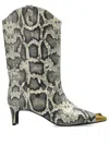 Kurt Geiger Women's Regent Snip Toe High Heel Snake Embossed Boots In Neutrals