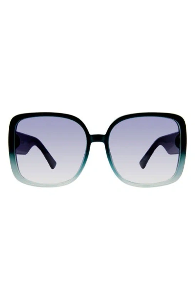 Kurt Geiger 59mm Square Sunglasses In Crystal Teal Crystal/ Blue