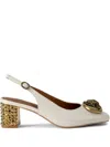 Kurt Geiger London Chelsea Block Bone Slingback Pumps In Neutrals