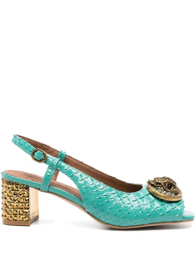 Kurt Geiger 60mm Eagle-head Sandals In Green