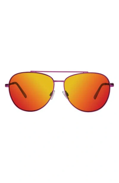 Kurt Geiger 61mm Aviator Sunglasses In Fuchsia Crystal Pink / Fuchsia