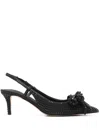 Kurt Geiger Belgravia Womens Pointed Toe Bow Slingback Heels In Black