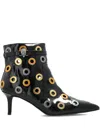 Kurt Geiger 65mm Kensington Eyelet-embellished Pointed-toe Ankle Boots In Black