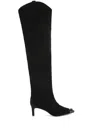 Kurt Geiger Womens  London Regent Eagle-head Suede Over-the-knee Boots In Black